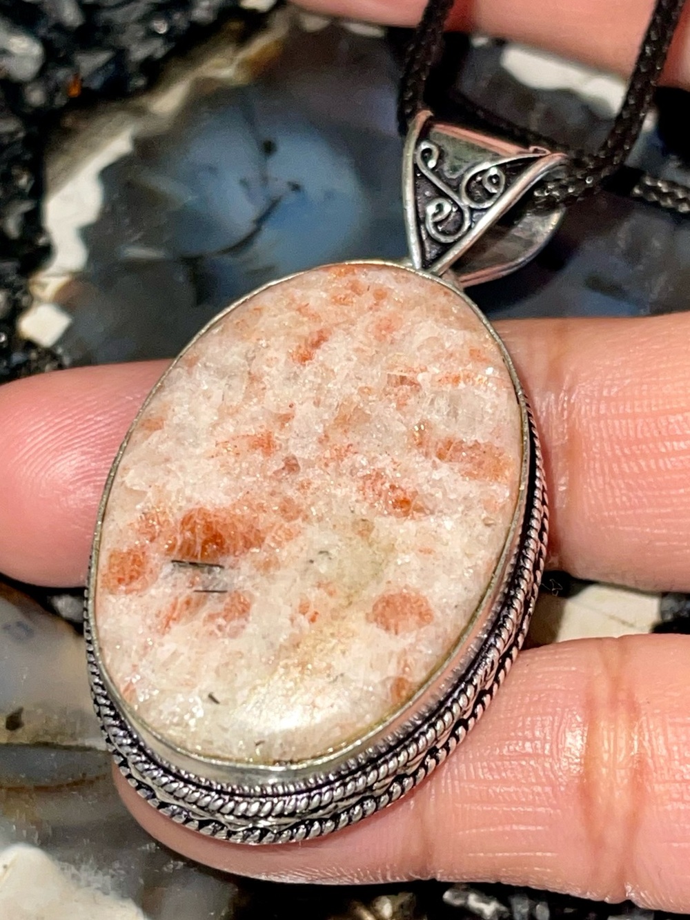 Beautiful Sunstone Crystal Pendant 2 1/4” - Stone of Leadership